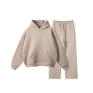 ชุดเสื้อฮู้ดและกางเกงวอร์มสำหรับผู้ชายเซตเสื้อฮู้ดโอเวอร์ไซส์สำหรับผู้ชายโลโก้ออกแบบได้ตามต้องการ - Product Image 4