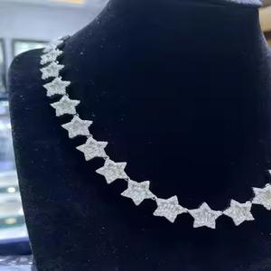 Chaîne à maillons cubain Miami entièrement glacée de luxe à l'envers VVS clouté testeur de diamants vérifier collier Moissanite chaînes de mode - Product Image 4