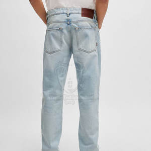 กางเกงยีนส์ผู้ชายสีพื้นสวมใส่สบายสไตล์ลำลองสำหรับขาย / กางเกงยีนส์ผู้ชายทรงเข้ารูปทันสมัย - Product Image 4