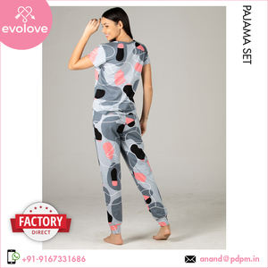 แขนครึ่งผู้หญิงความยาวเต็มของผู้หญิงสวมใส่กลางคืนชุดนอนถักชุดนอนสองชิ้นชุดสําหรับผู้ซื้อขายส่ง - Product Image 6