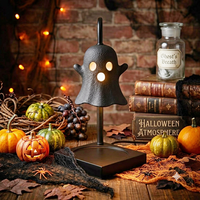 Lampe chauffe-bougie LANJO Ghotic Ghost Timer Dimmer avec hauteur réglable pour décoration d'Halloween