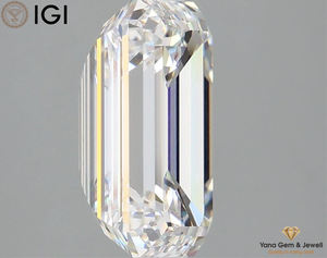 IDEAL 4.02 Carat EMERALD Cut E Color VVS2 Clarity Lab Grown Diamond avec certificat IGI 10.68 MM Prêt pour un pendentif personnalisé - Product Image 6