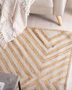 Tapis en jute et coton naturel tissé à la main, écologique, réversible, pour salon, chambre à coucher, hôtel, décoration intérieure - Product Image 1
