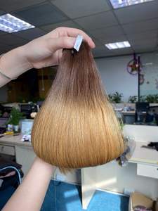 ผมต่อจากผมมนุษย์แท้แบบคู่สีแบบกลุ่มผมต่อแบบลอนสไตล์แอฟโฟร14 "20" 28 "26" - Product Image 2