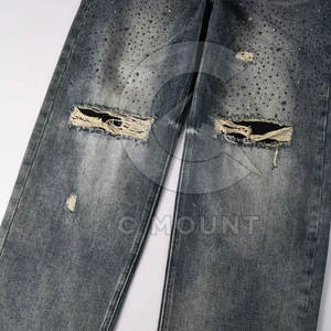 Pantalons jeans strass style unique sur mesure pour hommes à vendre Pantalons jeans strass personnalisés avec votre propre design - Product Image 6