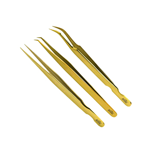 Ensemble d'instruments de précision Royal, 3 pièces, en acier inoxydable, pinces à cils super résistantes, pointes en fibre antistatiques, pointes lisses pour cils - Product Image 4