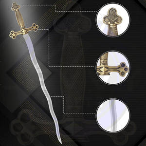 Funda para Espada Masónica de Caballero Templario, Alta Calidad, 2026, Hecho a Medida, OEM, Hoja de Acero de Damasco de Grado Industrial, Borde Dentado, Punzón - Product Image 3