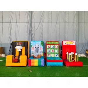 4 en 1 juegos inflables de carnaval al aire libre cabina <span class=keywords><strong>Dunk</strong></span> Tank carnaval baloncesto juego anillo lanzamiento juego inflable para la venta - Product Image 1