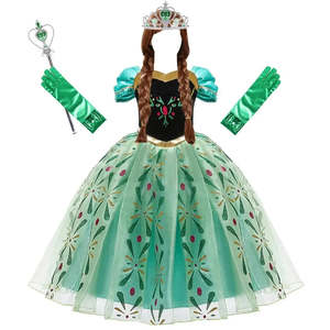 Robe de cosplay Anna Reine des Neiges, costume élégant pour les fans de cosplay - Product Image 1