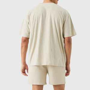 2025 T-Shirt à manches courtes personnalisé de haute qualité confortable solide uni coupe régulière avec short cargo 2 pièces Twin Set pour hommes - Product Image 6