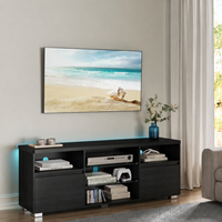 Meuble TV console de rangement pratique en bois noir, style minimaliste français, tendance, directement de l'usine