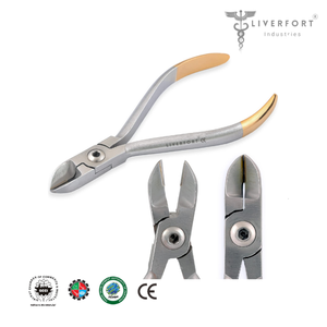 Coupe-arc dentaire en acier inoxydable plaqué or de qualité supérieure pour fil dur avec inserts TC avec support de fil LIVERFORT - Product Image 4
