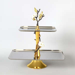 Support en acier inoxydable de haute qualité, décoration d'orchidée en métal fantastique, écologique, personnalisable pour le chocolat, les fruits, les desserts, les collations - Product Image 2