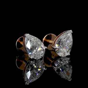 Pendientes de Plata de Ley S925 con Moissanita en Corte Pera, con un Regalo Elegante y Lujoso para Joyería de Boda - Product Image 6