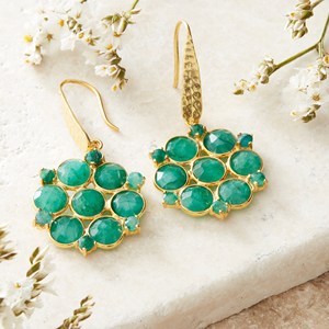 El más nuevo diseño muy alta calidad hermosa piedra preciosa Esmeralda pendiente 925 mujeres de plata esterlina a precio asequible para mujeres - Product Image 2
