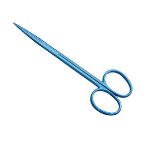 Tijeras de Iris Manuales de Acero Autoclavables 4 4.5 Curvas/Rectas Quirúrgicas Oftálmicas para Cirugía Ocular Fina Completamente Azules SurgiRight - Product Image 1