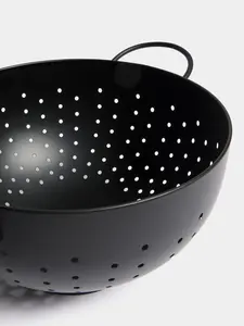 Passoire en acier inoxydable noir OEM, passoire de qualité alimentaire pour légumes, fruits et pâtes, panier d'égouttage de cuisine pour la vente en gros - Product Image 4