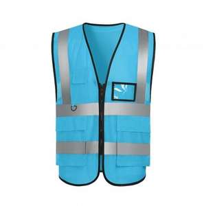 Vêtement de travail haute visibilité, veste de sécurité sans manches avec bande réfléchissante pour les travailleurs du bâtiment et les travailleurs en extérieur - Product Image 2