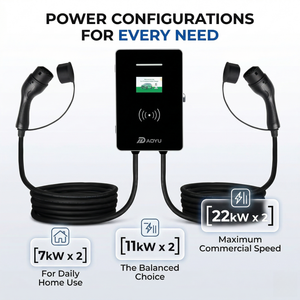 Borne de Recharge Rapide Commerciale Extérieure Robuste IP55 Double Pistolet 22kW*2 11kW*2 Type 2 GBT Type 1 OCPP avec Application Intelligente - Product Image 3