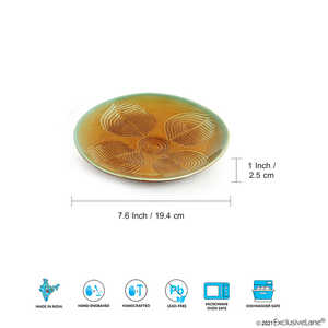 Juego de 4 placas laterales/cuartos de cerámica grabadas a mano de Peacock Boulevard aptas para microondas - Product Image 5