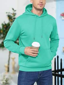 Sudaderas Casuales de Invierno para Hombre, Color Sólido, Corte Regular, 100% Algodón, Felpa Transpirable, Diseño Ecológico con Bolsillo - Product Image 2
