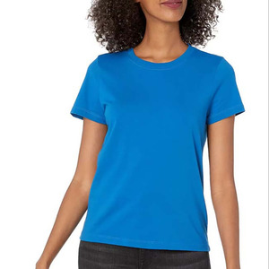 T-shirts à manches courtes pour femmes avec broderie de logo personnalisée, vêtements pour femmes de bonne qualité, respirants, col rond, coupe régulière - Product Image 1