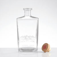 Bouteille de whisky 700ml 500ml Bouteille en verre de whisky Bouteilles de vin