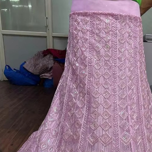 Conjunto de red de trabajo de lentejuelas pesadas Lehenga Choli para Bodas de verano 3M Flair 2,5 M Butti Dupatta 1,2 M Choli bordado para invierno - Product Image 4