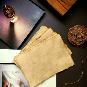 Bán Buôn Handmade Cổ Bông Giấy Deckle Cạnh Thẻ Bookmark Nâu Tờ Giấy Cho Crafting Cưới Mời Tình Yêu Vẽ - Product Image 2