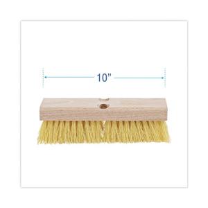 Brosse de terrasse Boardwalk de 10 pouces avec poils en polypropylène crème de 2 pouces, tête de brosse pour terrasse et balai de jardin - Product Image 3