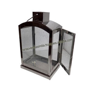 Linternas de velas de acero inoxidable superventas con vidrio transparente para centros de mesa de restaurante a precio asequible - Product Image 2