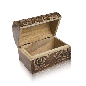 Caja de almacenamiento de joyería de madera de producto más popular con incrustaciones de latón para la venta caja de joyería marrón de madera natural fabricante India - Product Image 2
