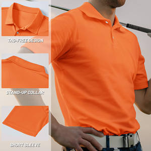 <b>Men</b> Short Sleeve Label Button Polo <b>Shirts</b> Summer Light Weight Solid Color <b>Stretch</b> Comfortable Casual Tops Tees <b>Men's</b> Polo <b>Shirts</b> - Product Image 2