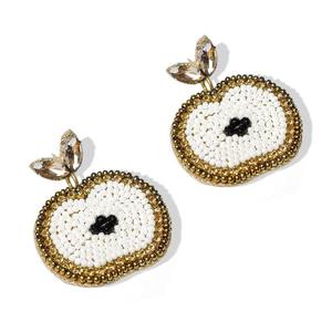 Pendientes de Algodón Coloridos con Bordado de Cuentas de Semillas, Estilo Budista, Ligeros, Hechos a Mano, para Vestir de Noche en Fiestas - Product Image 1