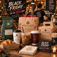 AT PACK Fournitures pour les cafés : gobelets en papier personnalisés, sacs à café, boîtes cadeaux et emballages complets pour cafés