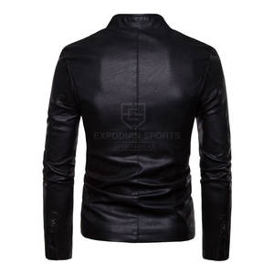 Veste d'hiver pour homme en cuir véritable avec fermeture éclair intégrale, logo, design respirant et écologique pour les soirées ou les tenues décontractées - Product Image 2