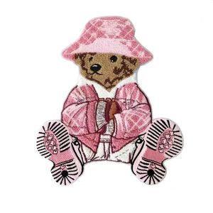 Forme mignonne du fabricant OEM 3D thermocollant avec logo personnalisé patchs de broderie sweats à capuche pour enfants tissu transfert de chaleur patch de broderie chapeaux - Product Image 3