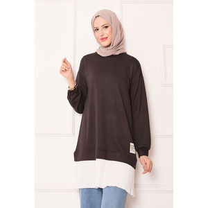Blusa Holgada para Mujer, con Dobladillo Plisado, Diseño Floral, Cuello con Volantes, Tejido de Viscosa, Talla XL, para Oficina, Primavera/Otoño - Product Image 2