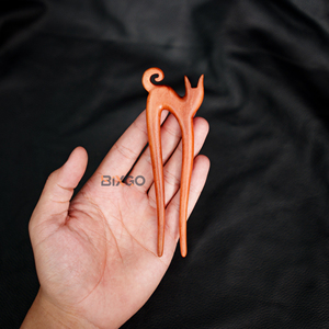 อุปกรณ์มวยผมรูปแมวของผู้หญิงทำจากเขาวัวทำด้วยมือผมยาวเครื่องมือจัดแต่งทรงผมที่ออกแบบอย่างมีสไตล์ - Product Image 6