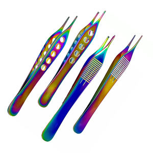 Jeu de 2 pinces Adson 4 75 pouces 12cm Rainbow Titanium allemand pinces chirurgicales en acier inoxydable pour usage métrique - Product Image 2