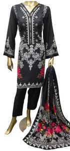 Últimas señoras Readymade trajes de lino bordados Lenin pakistaní moda botón decoración silueta recta fiesta de mujer - Product Image 6