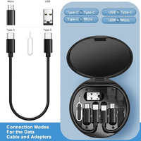 Boîte de Rangement Câble de Données Multifonction à Charge Rapide, Câble USB Type-C avec Support Téléphone Portable en PVC pour Usage Informatique