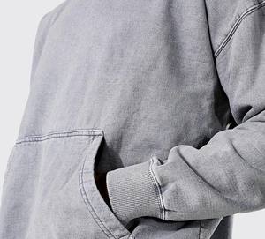 Meilleure qualité hommes 300gsm poids acide lavage sweats à capuche Slim Fit décontracté avant Logo hiver à capuche conception personnalisée direct Pakistan - Product Image 2