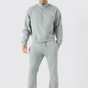 Traje deportivo de invierno para hombre, Sudadera de manga larga con cuello redondo grueso, pantalones relajados suaves informales - Product Image 1