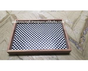 Plateau de service rectangulaire personnalisé, plateau de fruits moderne en résine de bois écologique, vaisselle, assiettes décoratives pour le service des aliments - Product Image 1