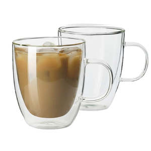 Tazza da Caffè e Tè in Vetro Homvare per Ufficio e Casa, per Bevande Calde e Fredde - Product Image 1