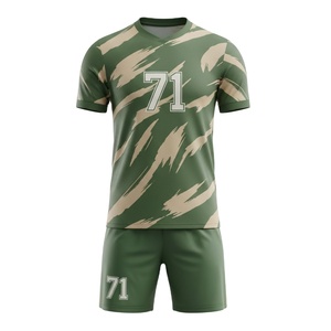 Maillot de football personnalisé sublimé, motif géométrique abstrait bleu marine, ensemble uniforme de football respirant, tenue d'entraînement d'équipe, vêtements de sport - Product Image 4