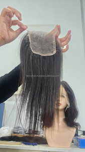 Cierre para encaje Color natural Encaje marrón claro Longitud larga Pelucas de cabello humano hechas a mano Buen final Cutícula Alineada Grado Remy Cabello - Product Image 4