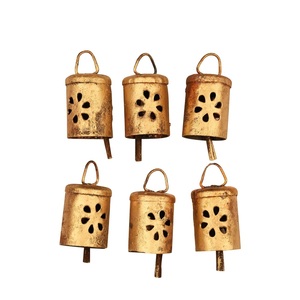 กระดิ่งแขวนทำจากเชือกปอกระเจาประดับตกแต่งบ้านสำหรับเทศกาลคริสต์มาสกระดิ่งโลหะสีทองสุดสร้างสรรค์ - Product Image 4