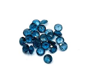 Topaze bleue de Londres naturelle ronde taille brillante 4 MM à facettes cristal de haute qualité pierre précieuse forme de coeur 9mm taille pour la fabrication de bijoux - Product Image 4